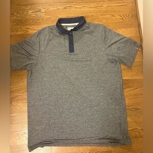KJUS Polo Shirt Mens XL Gray Navy Performance Golf PitchBook Logo UPF 50+